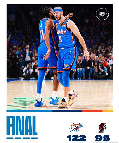 11月24日 NBA常规赛 开拓者vs雷霆 全场录像及集锦