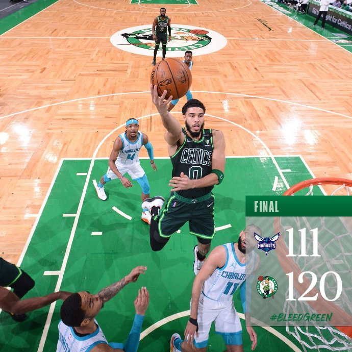 绿军120-111击退黄蜂 塔图姆35+8+8 杰伦38+7 格拉汉姆25+7