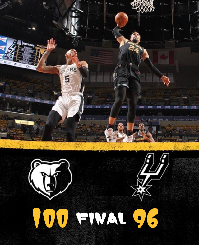 灰熊100-96淘汰马刺 瓦兰23+23 莫兰特20+6+6 德罗赞20分 <a href=/qiuxingmf/lanqiumf/124.html target=_blank class=infotextkey>穆雷</a>三双