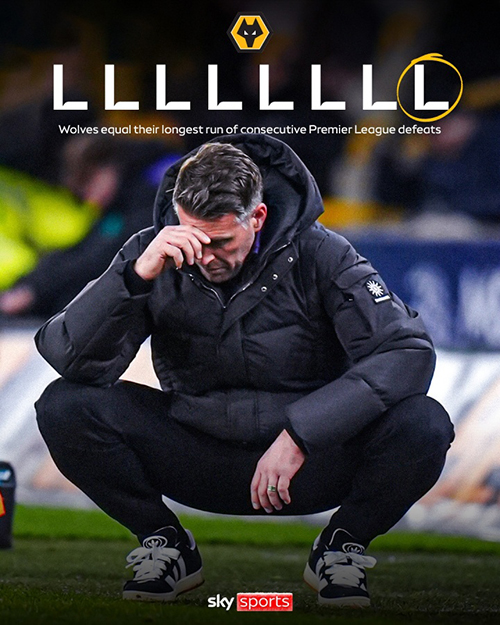 狼队“死亡赛程”来了：17轮仅2分垫底，下周两碰<a href=/zuqiumf/manlian/ target=_blank class=infotextkey>曼联</a>+再踢枪手<a href=/zuqiumf/liverpool/ target=_blank class=infotextkey>利物浦</a>