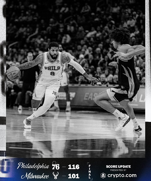 76人116-101轻取雄鹿，乔治20+5+5，小凯文·波特20+7+9